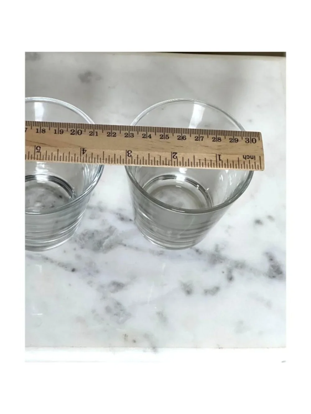 Vintage Set of 4 Heavy Bottom 4 oz Clear Glass Tumblers | Whiskey Tasting Glasse